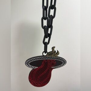 MIAMI HEAT Black and Red Chain Necklace
